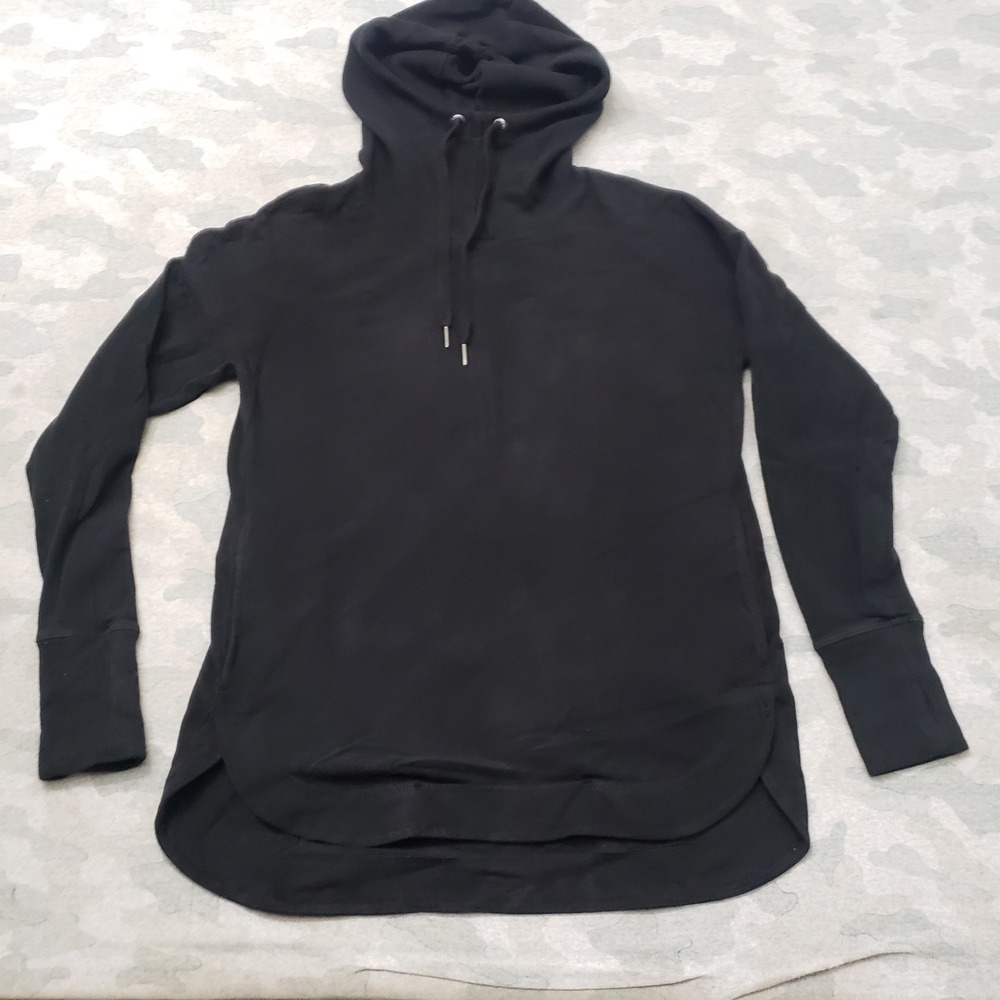 Sweaty Betty Sweatshirt Womens Small Black Funnel Neck Hoodie Pullover Athletic